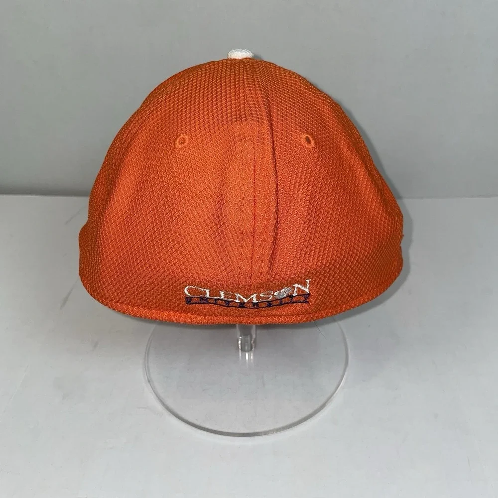 New Era 39THIRTY‎ Clemson Tigers Hat Orange White Mesh Stretch Fit Small Medium
